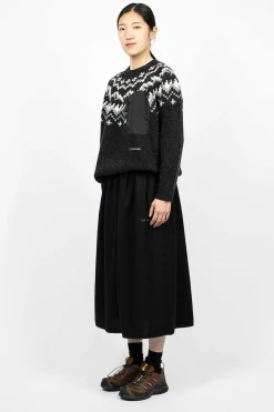 and wander Re Wool Tweed Skirt Black| Skirts