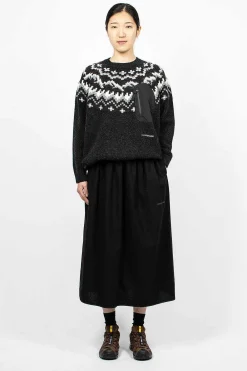 and wander Re Wool Tweed Skirt Black| Skirts