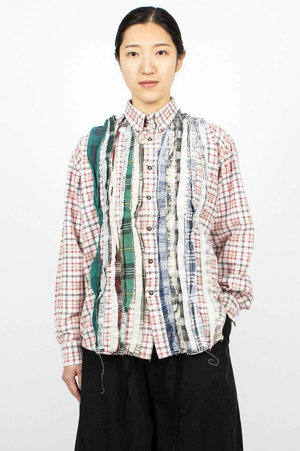 Needles Rebuild Ribbon Flannel Shirt Red/Green| Shirts