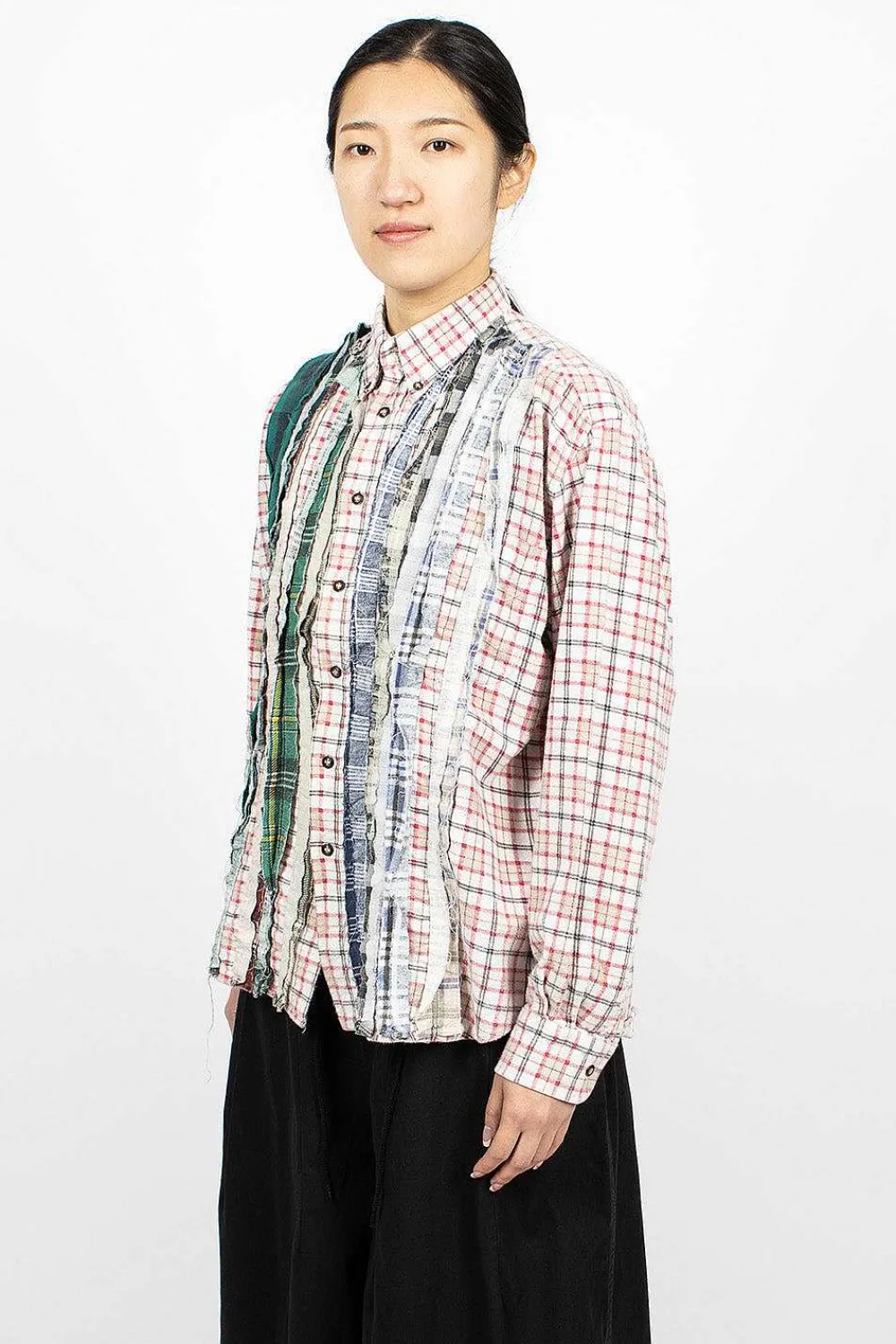 Needles Rebuild Ribbon Flannel Shirt Red/Green| Shirts