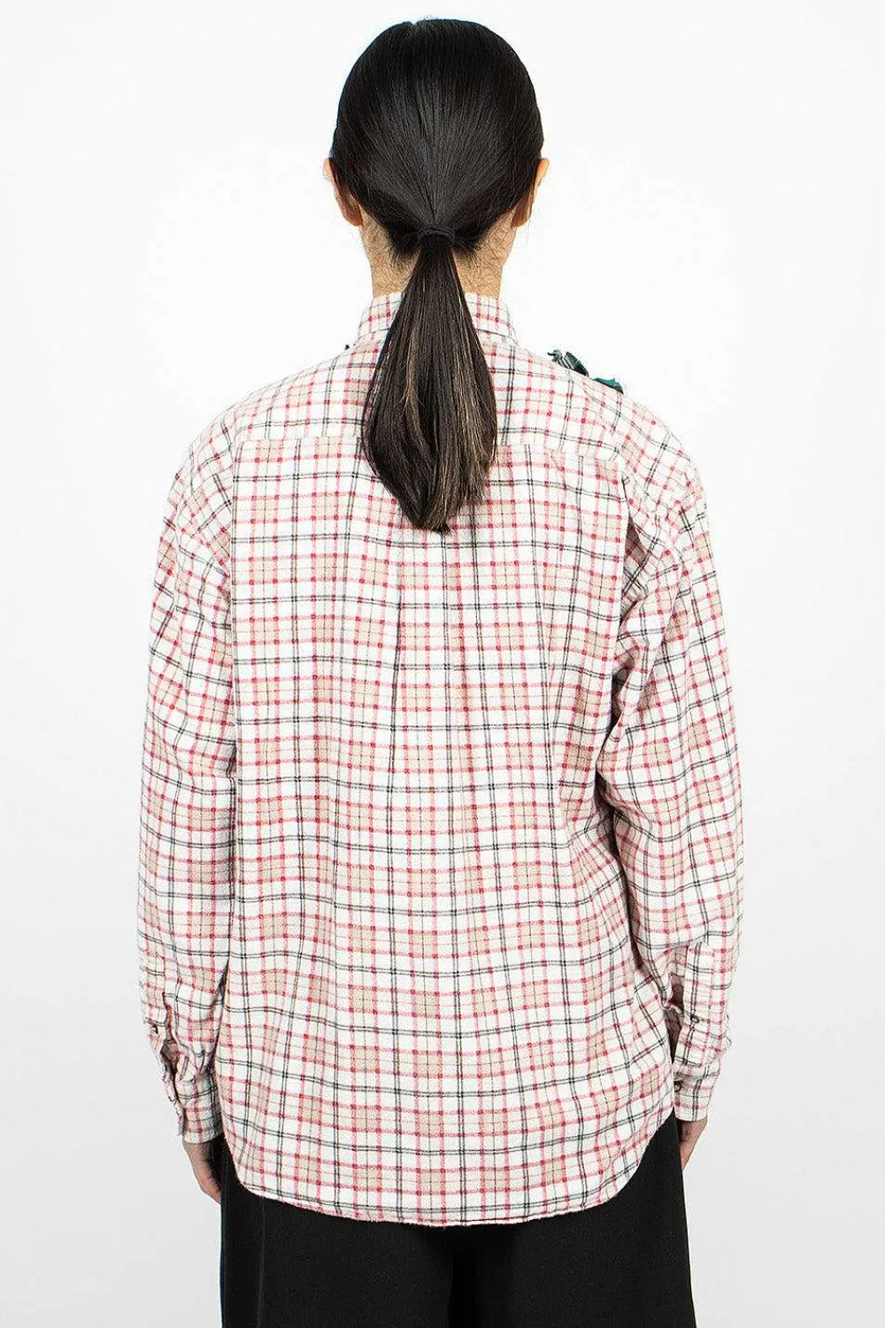 Needles Rebuild Ribbon Flannel Shirt Red/Green| Shirts