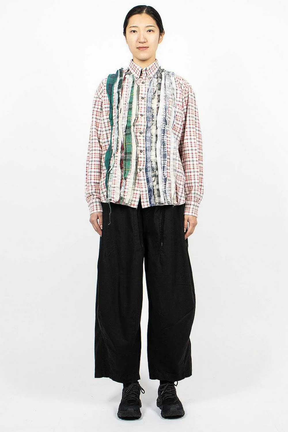 Needles Rebuild Ribbon Flannel Shirt Red/Green| Shirts