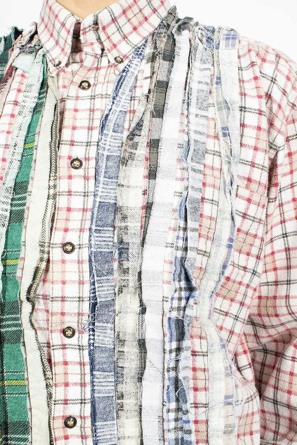 Needles Rebuild Ribbon Flannel Shirt Red/Green| Shirts