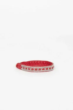 Maria Rudman Red Hide B Bracelet 1| Bracelets