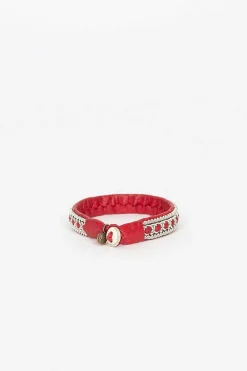 Maria Rudman Red Hide B Bracelet 1| Bracelets