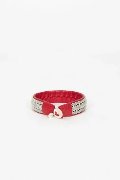 Maria Rudman Red Hide B Bracelet 2| Bracelets