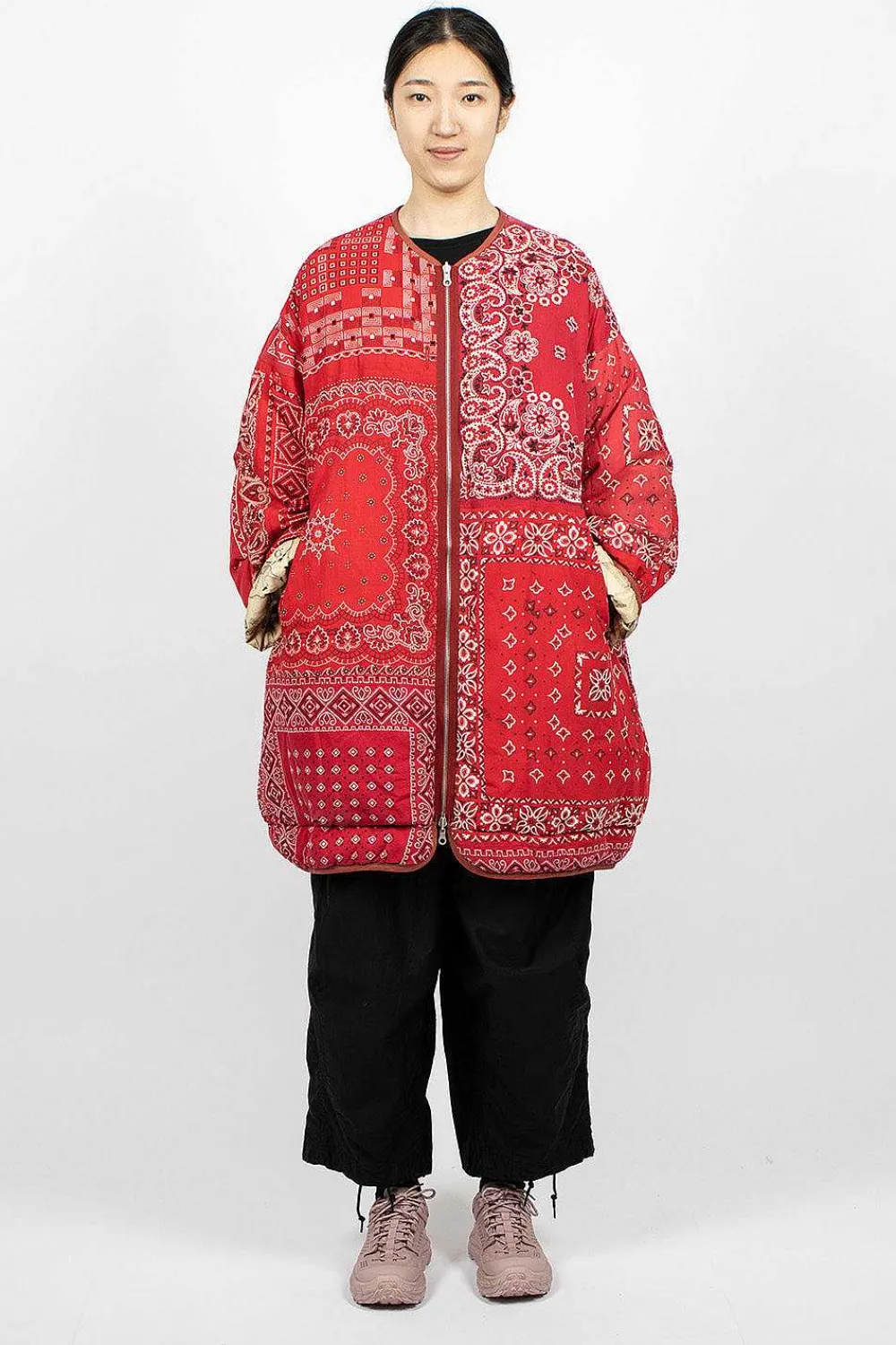 VISVIM Reversible Liner Coat Bandana Red| Outerwear