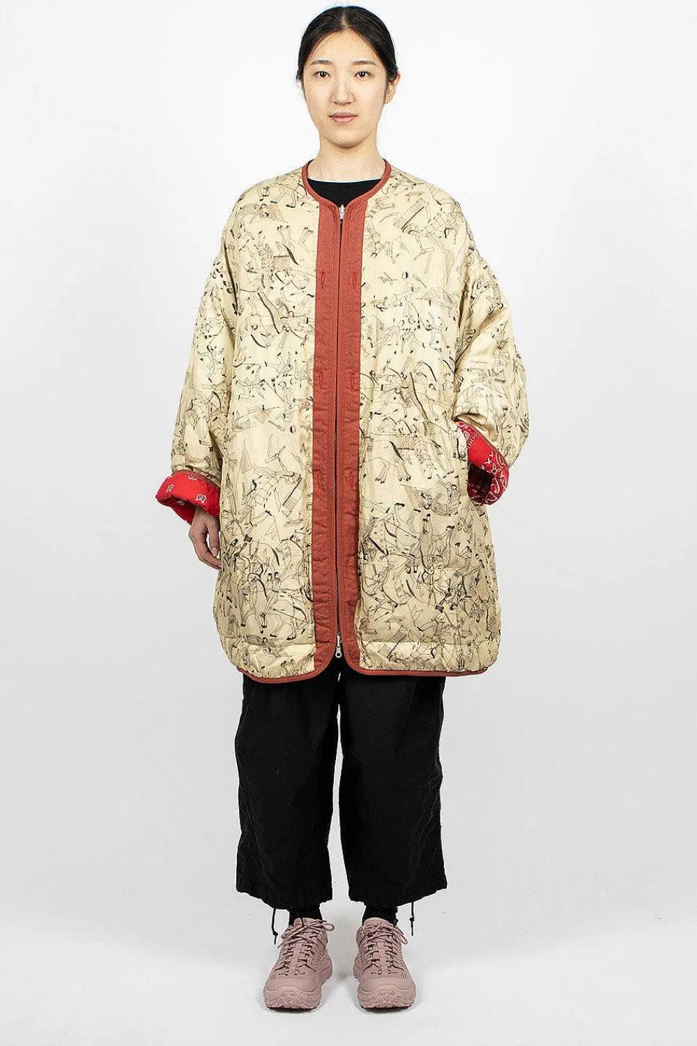 VISVIM Reversible Liner Coat Bandana Red| Outerwear