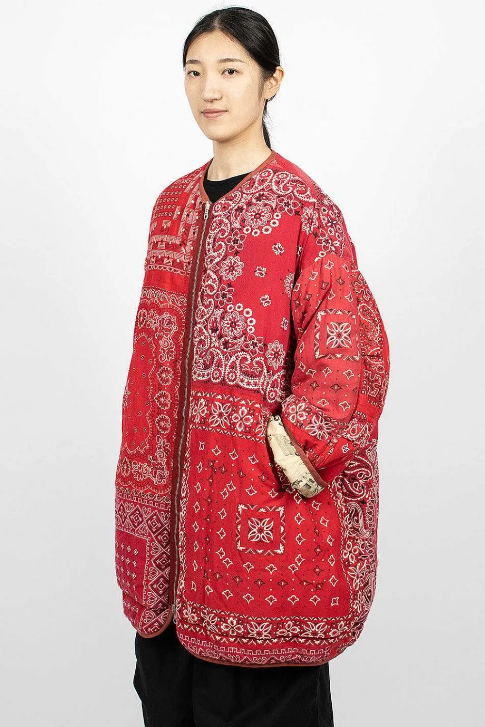 VISVIM Reversible Liner Coat Bandana Red| Outerwear
