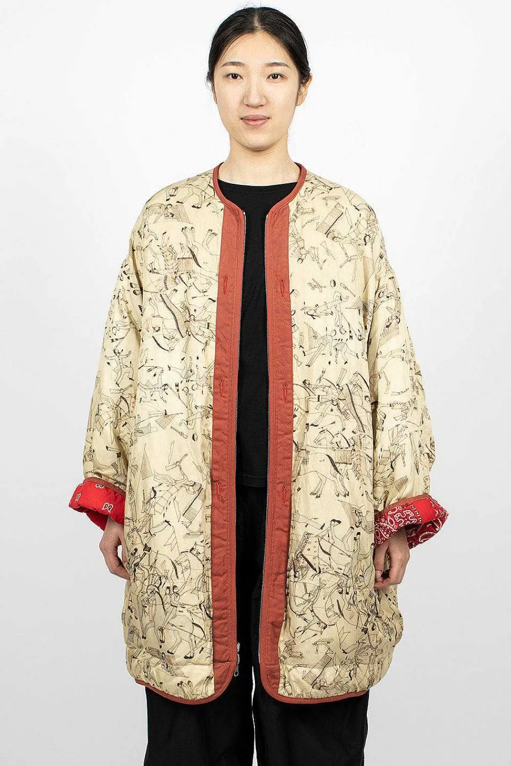 VISVIM Reversible Liner Coat Bandana Red| Outerwear