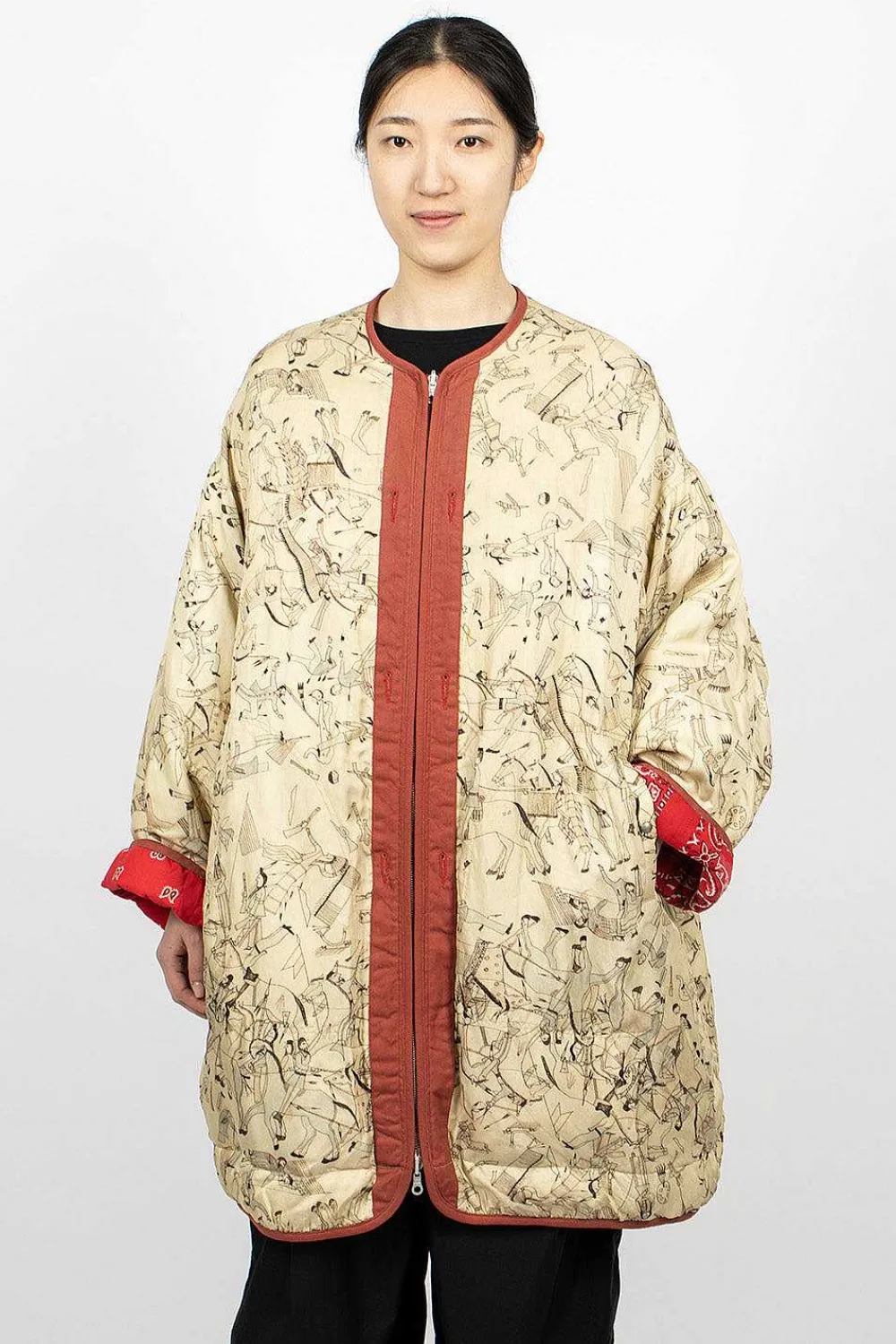 VISVIM Reversible Liner Coat Bandana Red| Bandanas