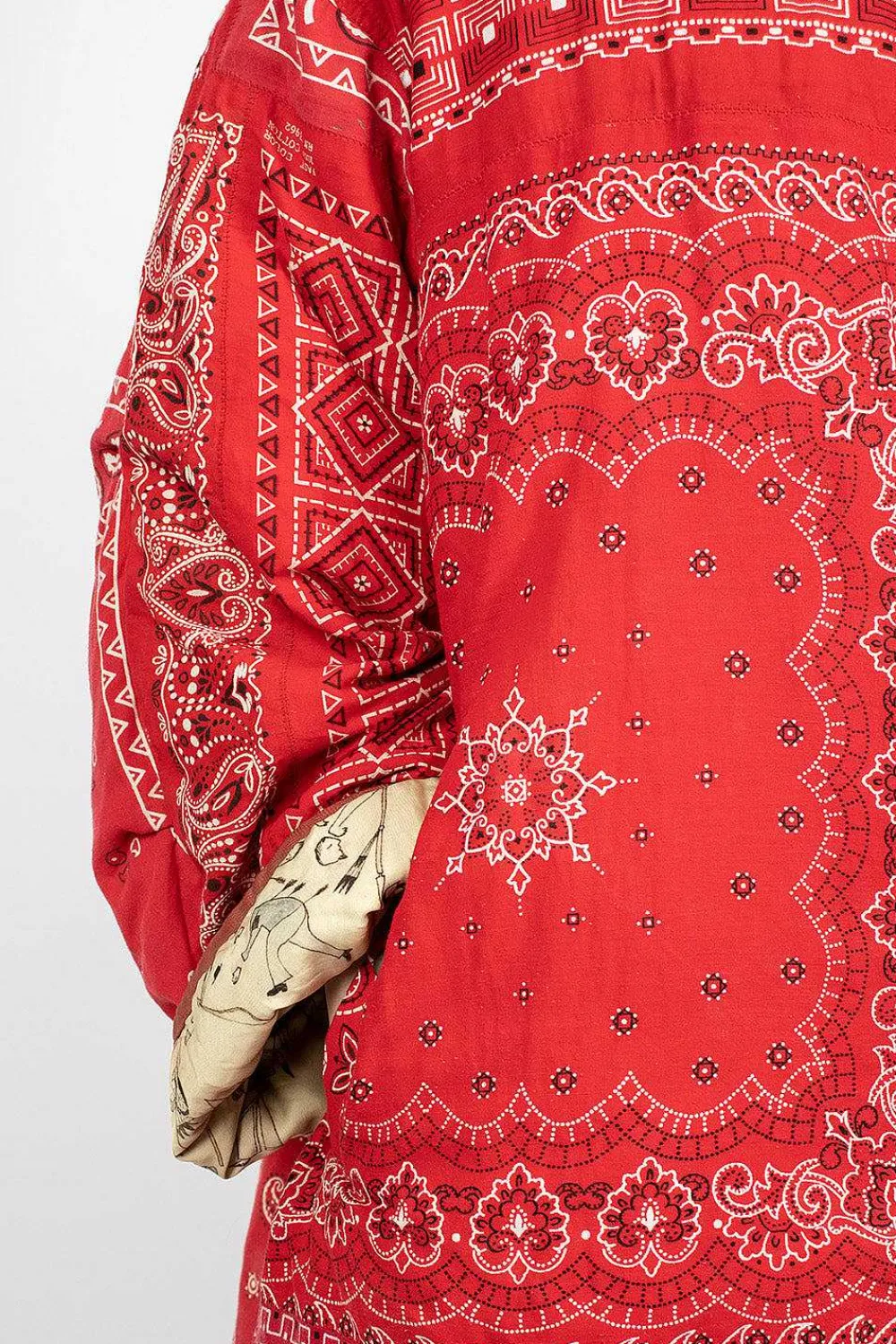 VISVIM Reversible Liner Coat Bandana Red| Bandanas