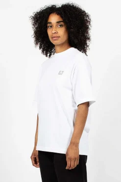 Acne Studios Rhinestone Face Tee Optic White| Tops