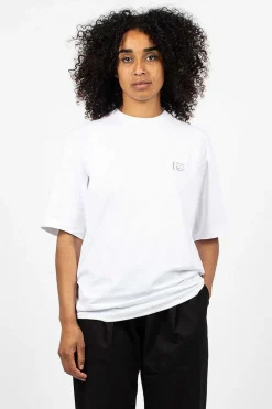 Acne Studios Rhinestone Face Tee Optic White| Tops