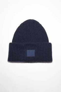 Acne Studios Ribbed Knit Beanie Navy| Hats
