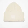 Acne Studios Ribbed Knit Beanie Oatmeal Melange| Hats