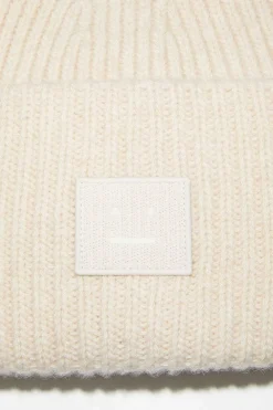 Acne Studios Ribbed Knit Beanie Oatmeal Melange| Hats