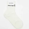 Acne Studios Ribbed Logo Socks White| Tights & Socks