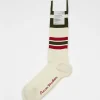 Acne Studios Ribbed Stripe Socks Dark Khaki| Tights & Socks