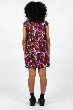 Dries Van Noten Rose Printed Dress Red| Dresses