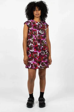 Dries Van Noten Rose Printed Dress Red| Dresses