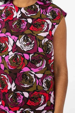 Dries Van Noten Rose Printed Dress Red| Dresses