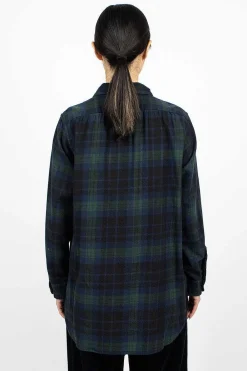 Engineered Garments FWK Rounded Collar Shirt Blackwatch Tartan| Tops