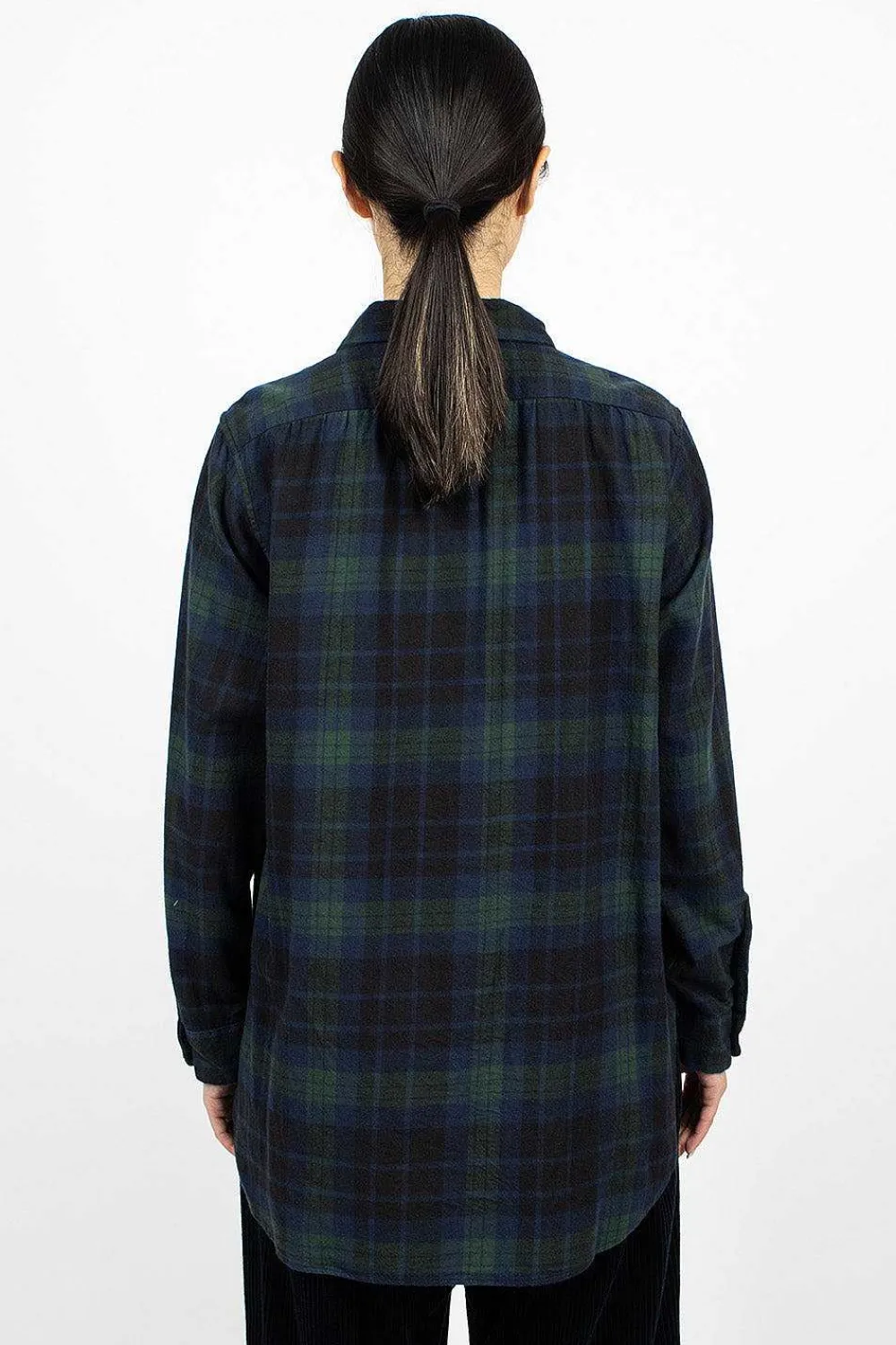 Engineered Garments FWK Rounded Collar Shirt Blackwatch Tartan| Shirts