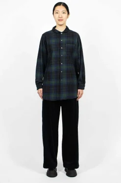 Engineered Garments FWK Rounded Collar Shirt Blackwatch Tartan| Shirts