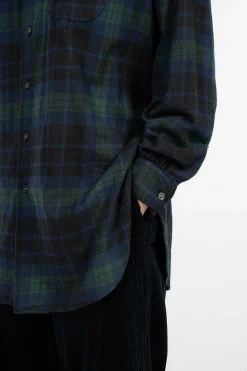 Engineered Garments FWK Rounded Collar Shirt Blackwatch Tartan| Shirts