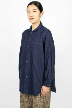 Engineered Garments FWK Rounded Collar Shirt Indigo| Tops