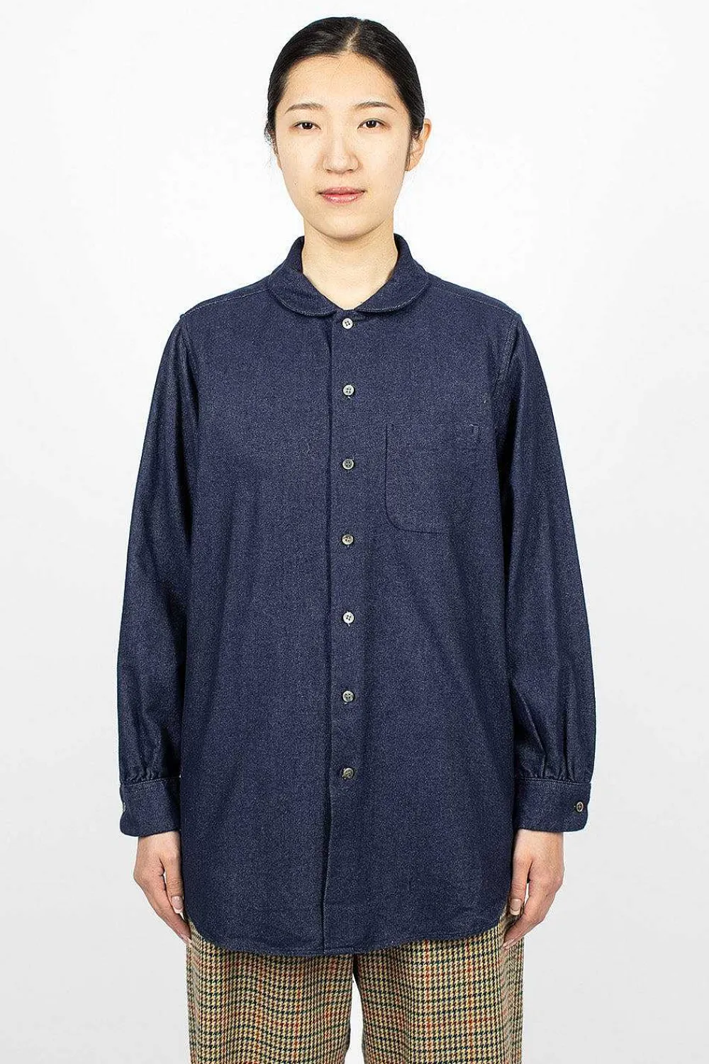 Engineered Garments FWK Rounded Collar Shirt Indigo| Shirts