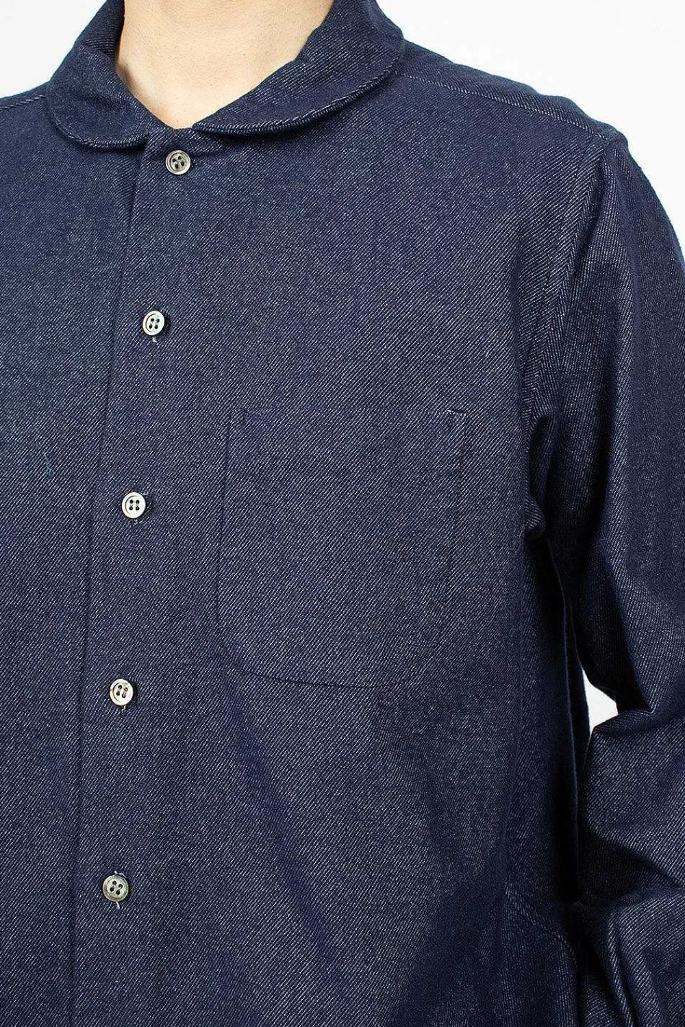 Engineered Garments FWK Rounded Collar Shirt Indigo| Shirts