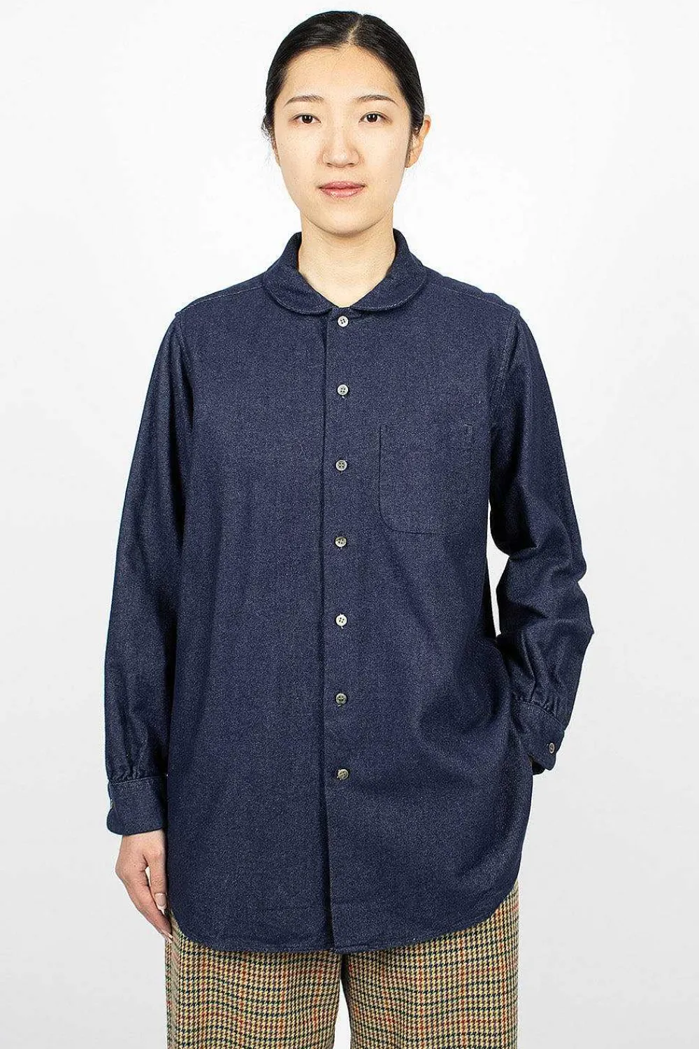 Engineered Garments FWK Rounded Collar Shirt Indigo| Shirts