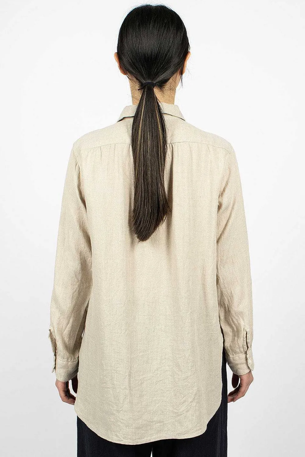 Engineered Garments FWK Rounded Collar Shirt Natural| Shirts