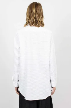 Engineered Garments FWK Rounded Collar Shirt Waffle White| Shirts