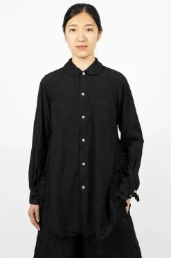 Comme Des Garçons Comme Des Garçons Ruffle Gusset Shirt Black| Shirts