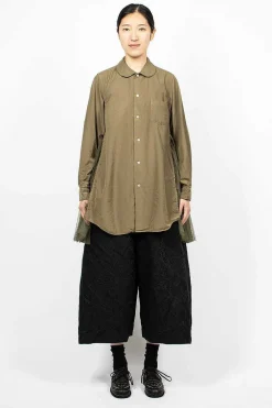 Comme Des Garçons Comme Des Garçons Ruffle Gusset Shirt Khaki| Tops