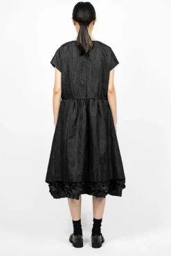 Comme Des Garçons Comme Des Garçons Ruffle Jacquard Dress Black| Dresses
