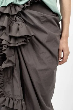 Dries Van Noten Ruffle Pencil Skirt Grey| Skirts