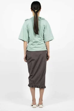Dries Van Noten Ruffle Pencil Skirt Grey| Skirts