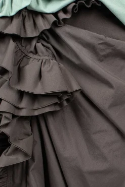 Dries Van Noten Ruffle Pencil Skirt Grey| Skirts