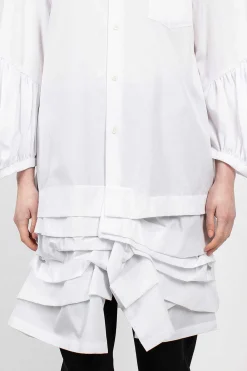 Comme Des Garçons Comme Des Garçons Ruffle Shirt Dress White| Dresses
