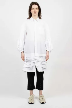 Comme Des Garçons Comme Des Garçons Ruffle Shirt Dress White| Dresses