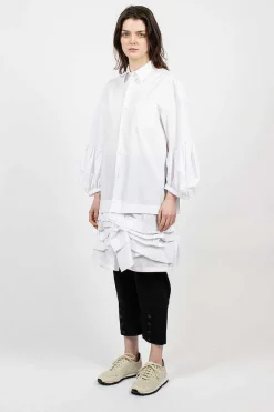Comme Des Garçons Comme Des Garçons Ruffle Shirt Dress White| Dresses
