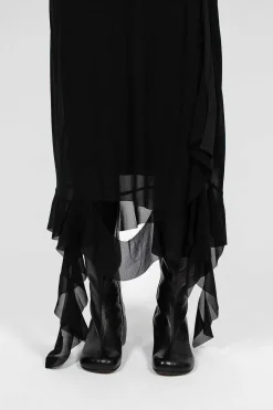 Acne Studios Ruffle Strap Dress Black| Dresses