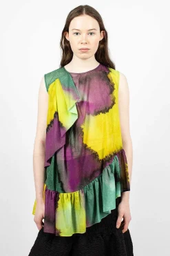Dries Van Noten Ruffle Top Yellow Dye| Tops