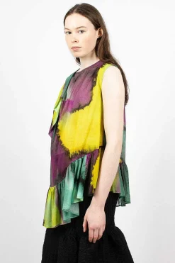 Dries Van Noten Ruffle Top Yellow Dye| Tops