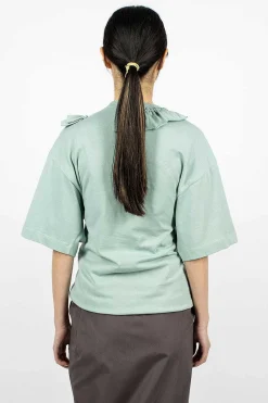 Dries Van Noten Ruffle T-Shirt Light Blue| Tops