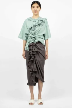 Dries Van Noten Ruffle T-Shirt Light Blue| Tops